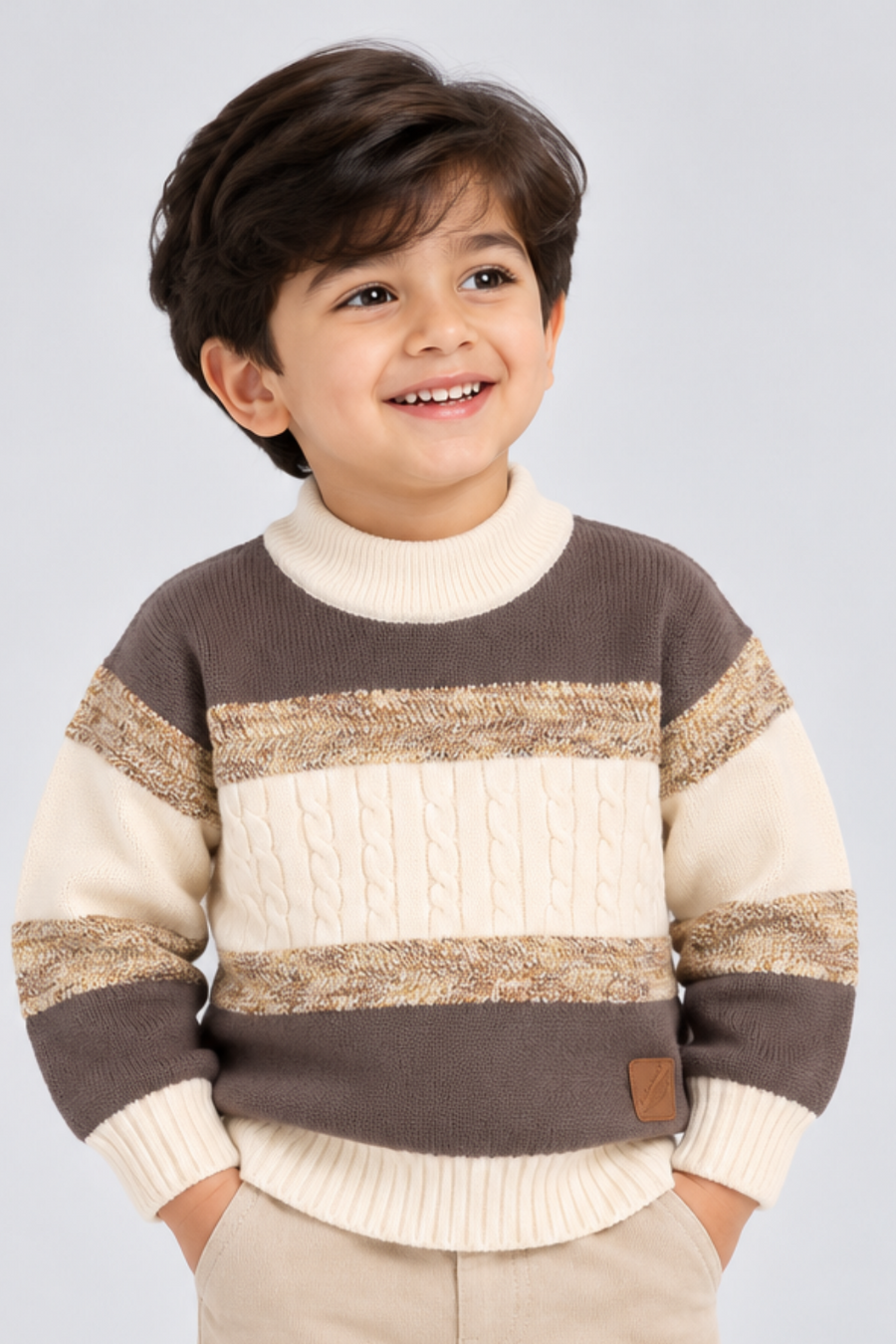 Chocolate Brown Heritage Cable Knit Sweater - FB-4276