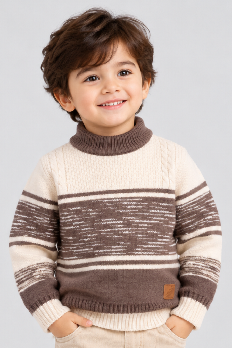 Chocolate Brown Cocoa Frost Knit Sweater - FB-4286