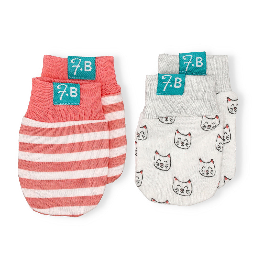 2PK Cotton Mittens - FG-8502