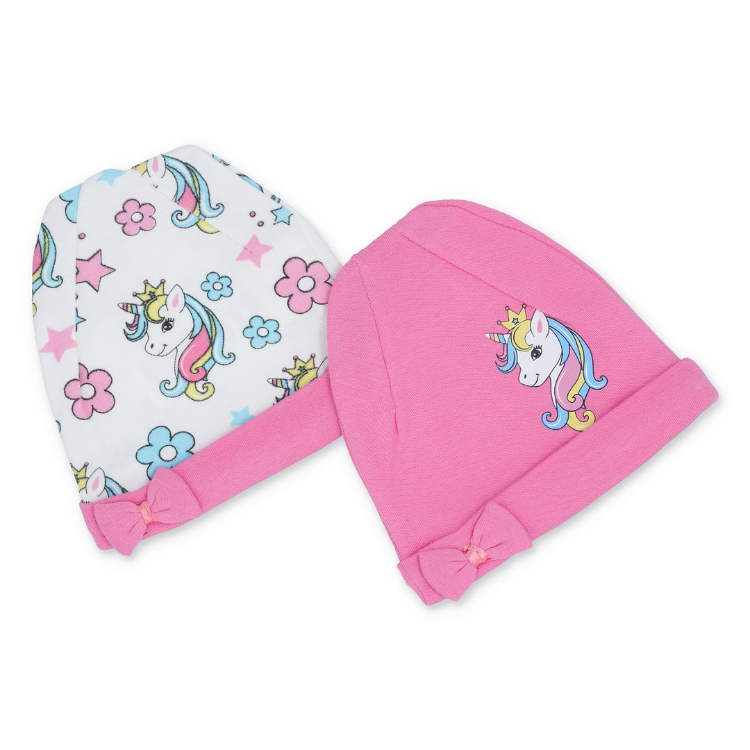 FS-78 Floral Unicorn 2-Pack Caps - Featherhead Baby