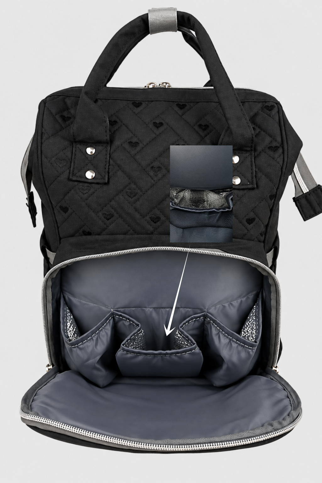 Black & Grey Diaper Bag - FS-9005