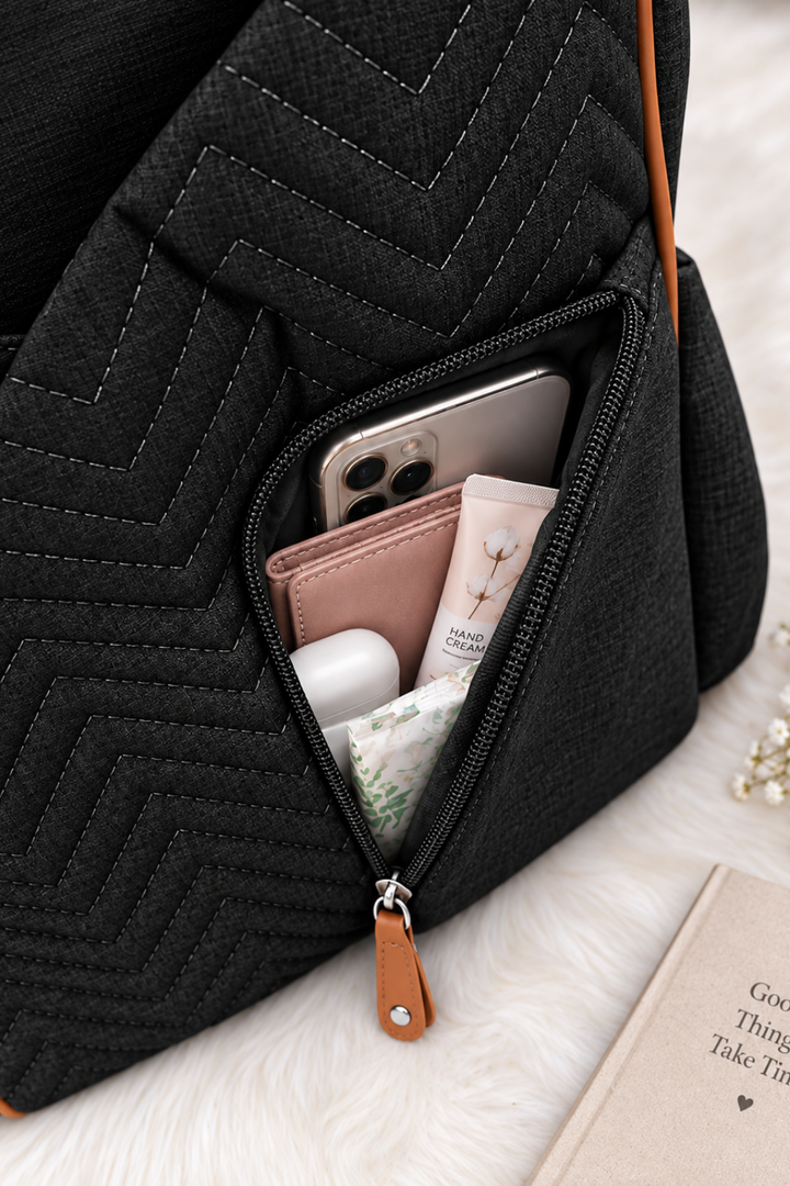 Midnight Black Diaper Bag - FS-9003