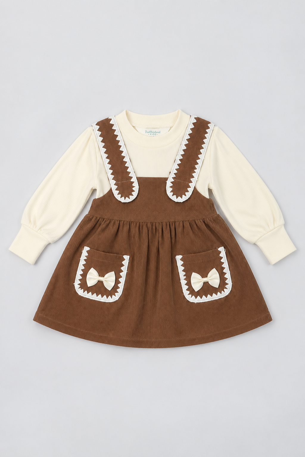 Chocolate Brown Corduroy Frock - FG-5682