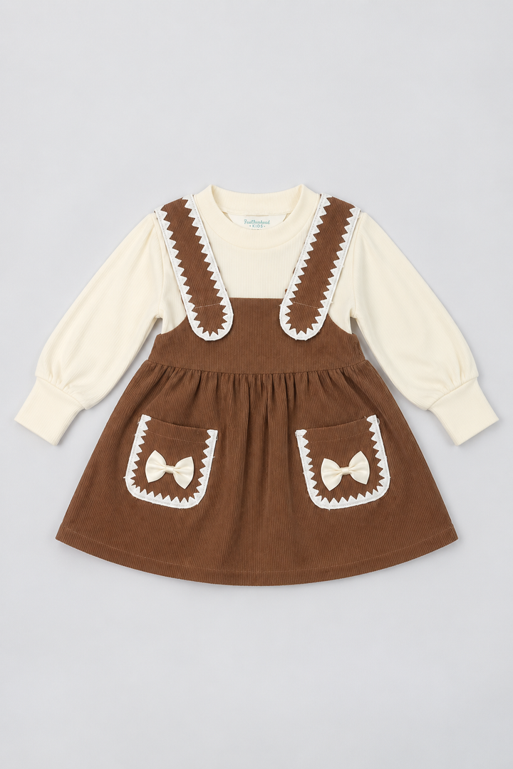 Chocolate Brown Corduroy Frock - FG-5682