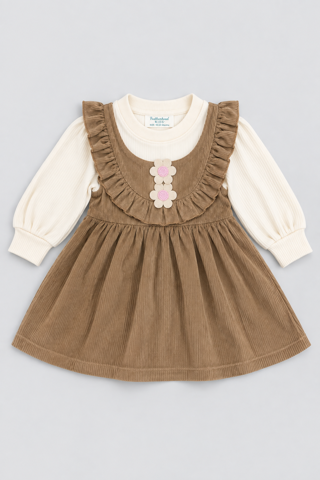 Mocha Brown Corduroy Frock - FG-5663