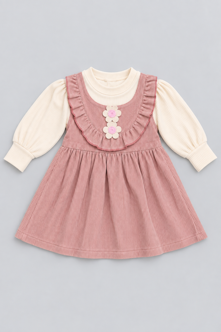 Dusty Pink Corduroy Frock - FG-5672