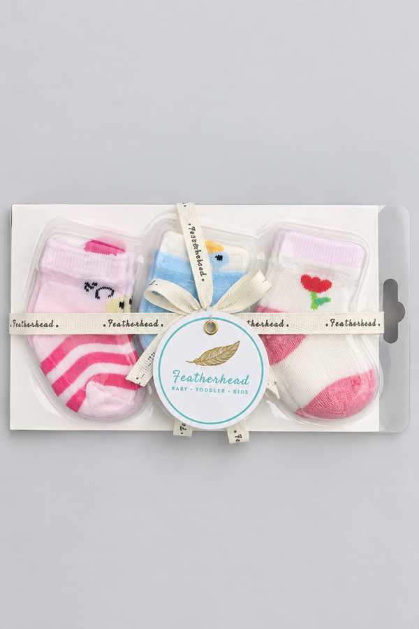 Girls 3-Pack Multicolor Baby Socks - FS-9029