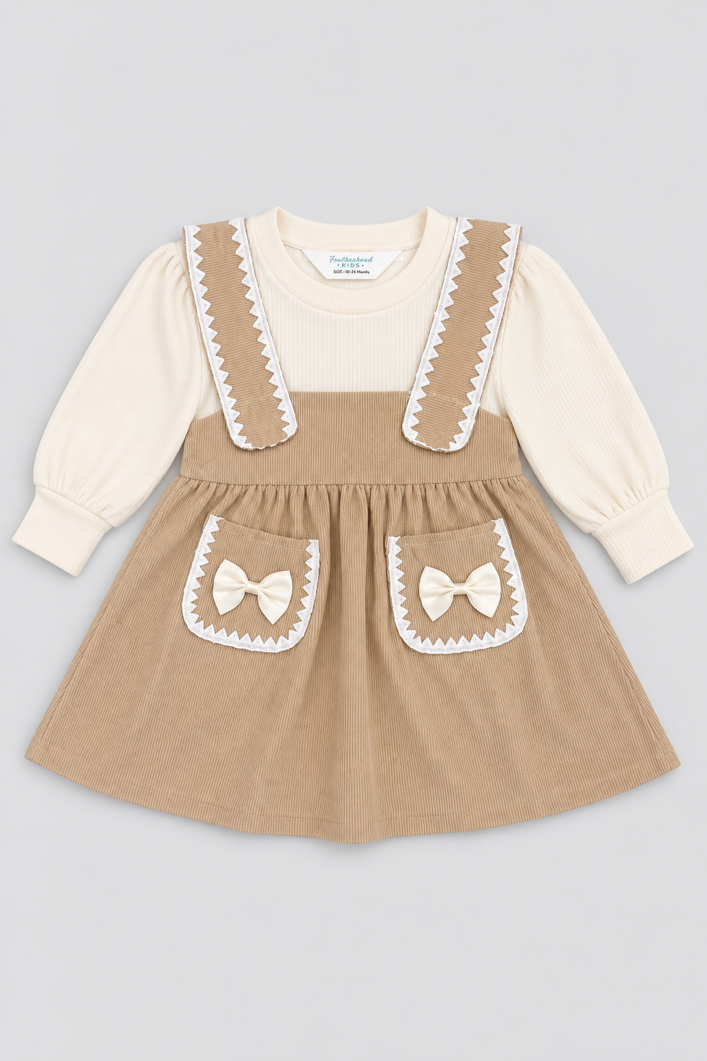 Warm Taupe Corduroy Frock - FG-5681