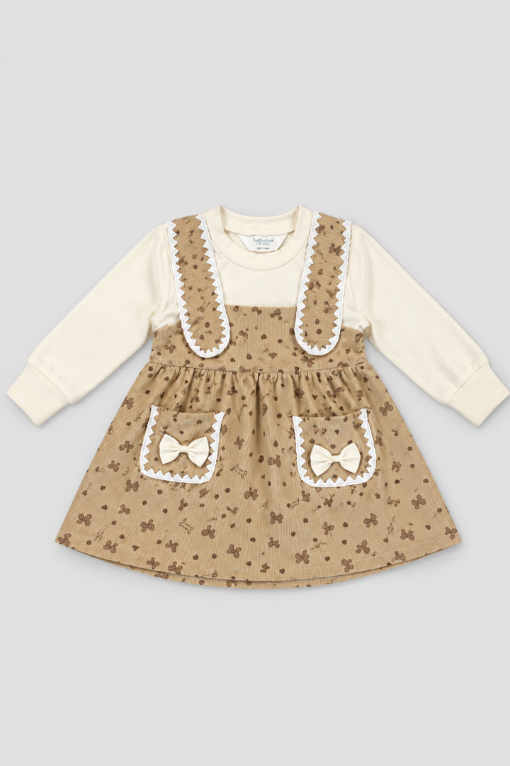 Warm Caramel Corduroy Frock - FG-5651