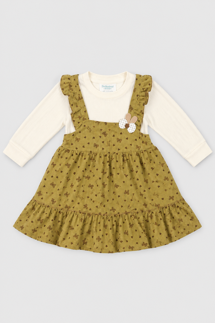 Mustard Gold Corduroy Frock - FG-5689