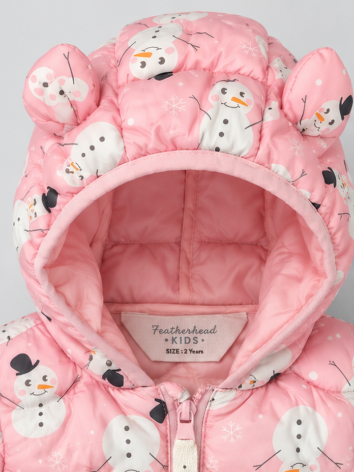 Pink Snowman Puffer Jacket - FG-3390