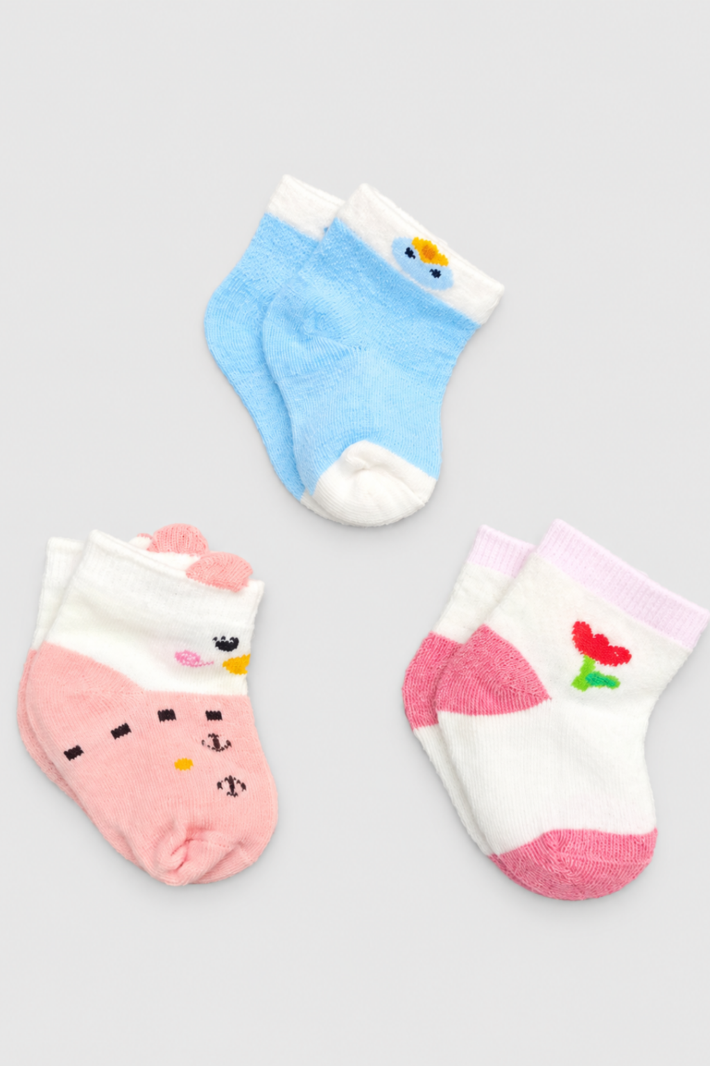 Girls 3-Pack Multicolor Baby Socks - FS-9021
