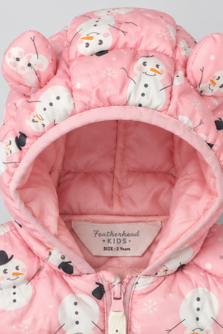 Pink Snowman Puffer Jacket - FG-3390