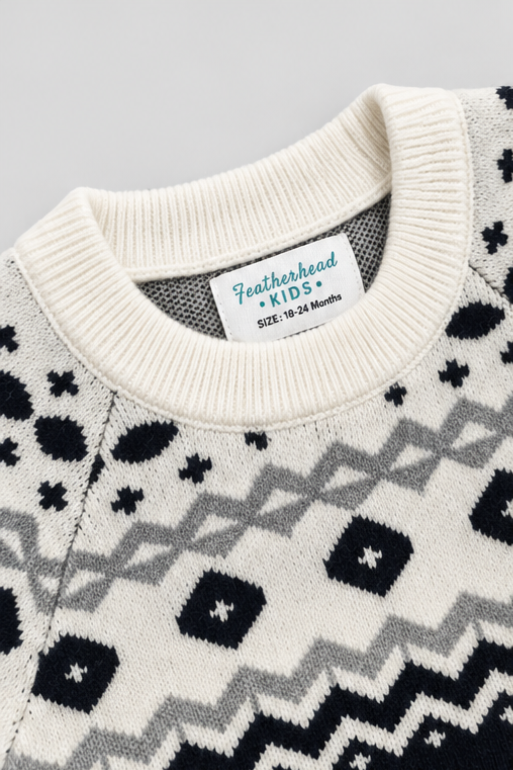 Black Fair Isle Knit Sweater & Trouser Set - FB-4239