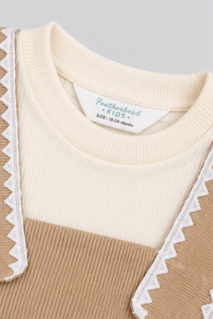 Warm Taupe Corduroy Frock - FG-5681