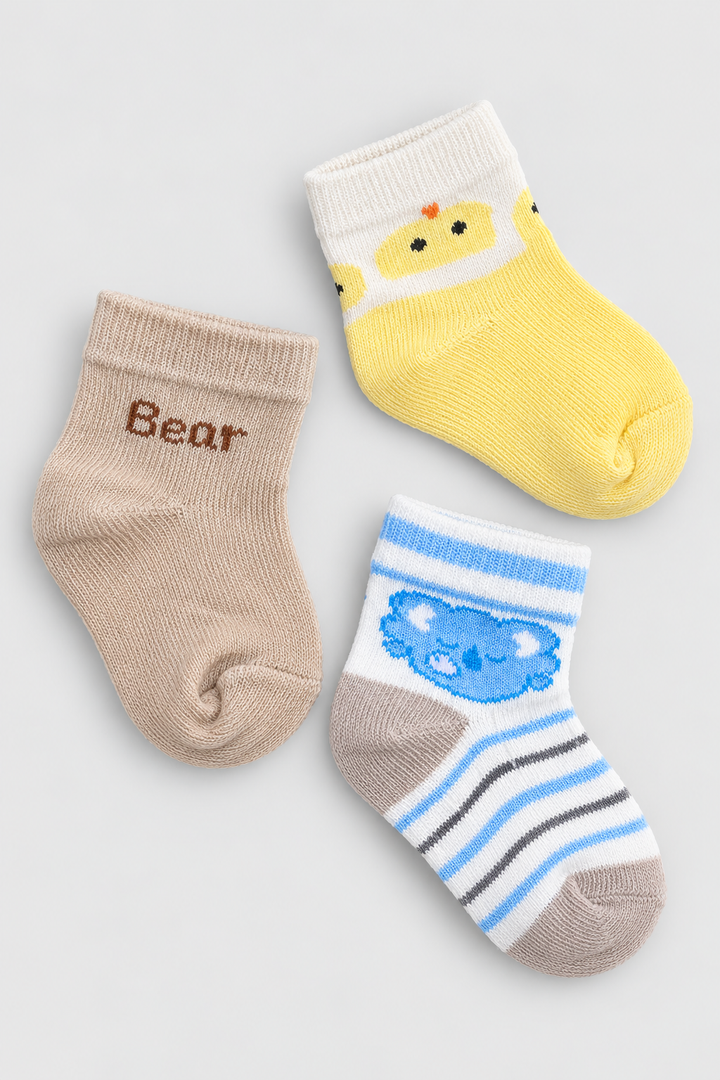 Boys 3-Pack Multicolor Baby Socks - FS-9024