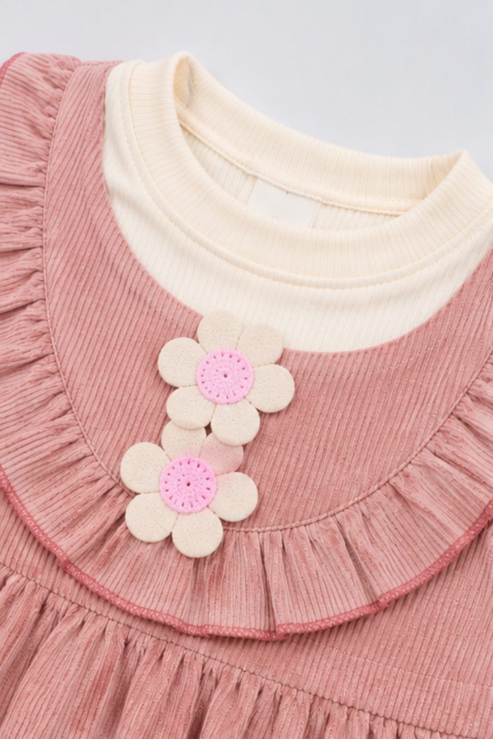 Dusty Pink Corduroy Frock - FG-5672