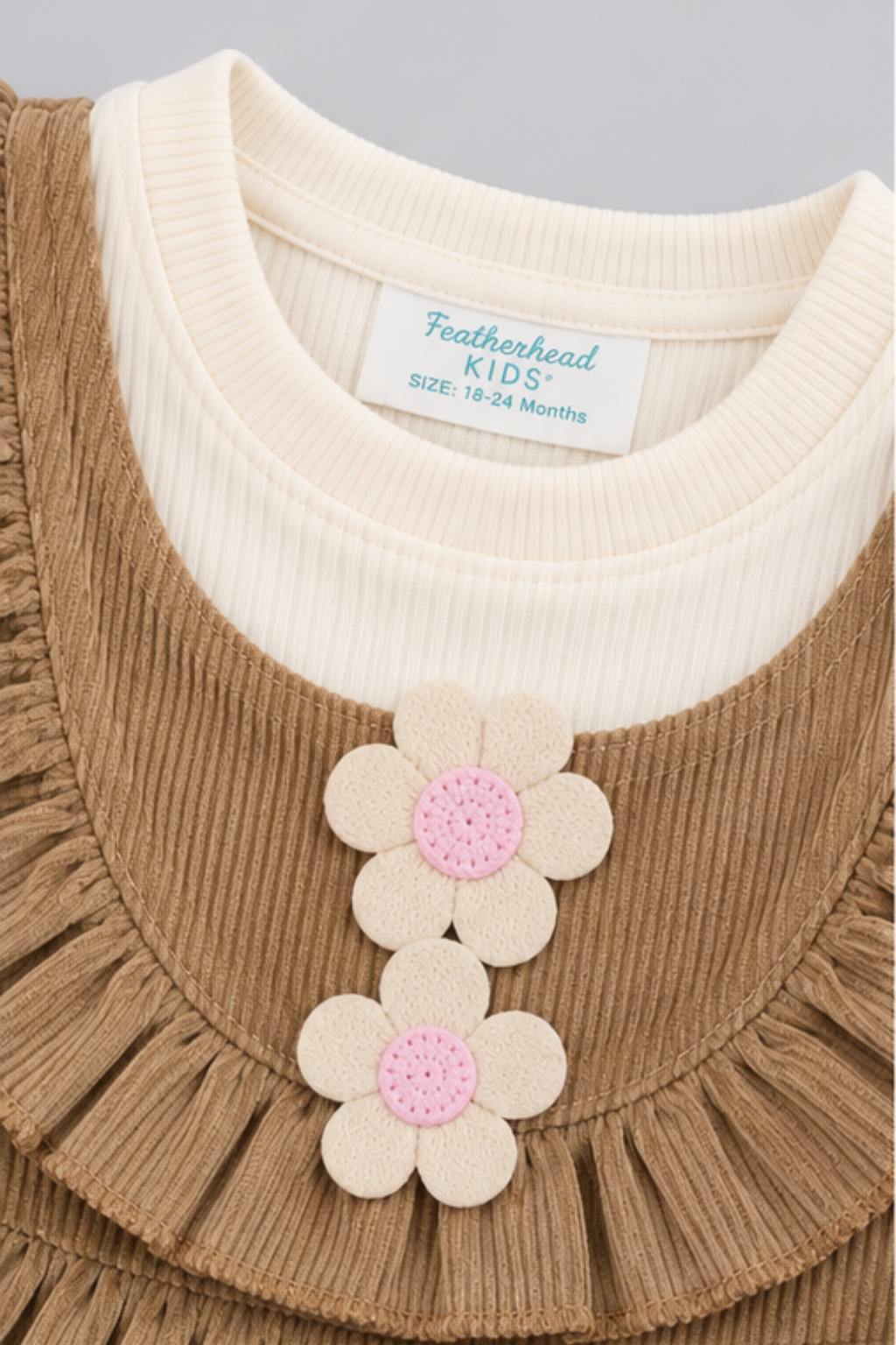 Mocha Brown Corduroy Frock - FG-5663