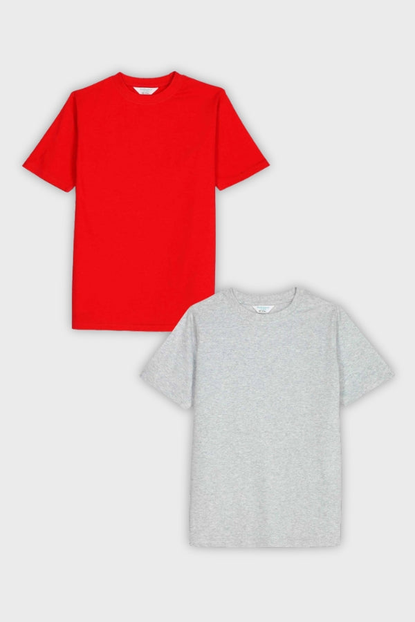 2 pack kids t-shirts red and grey – Featherhead FB-3141