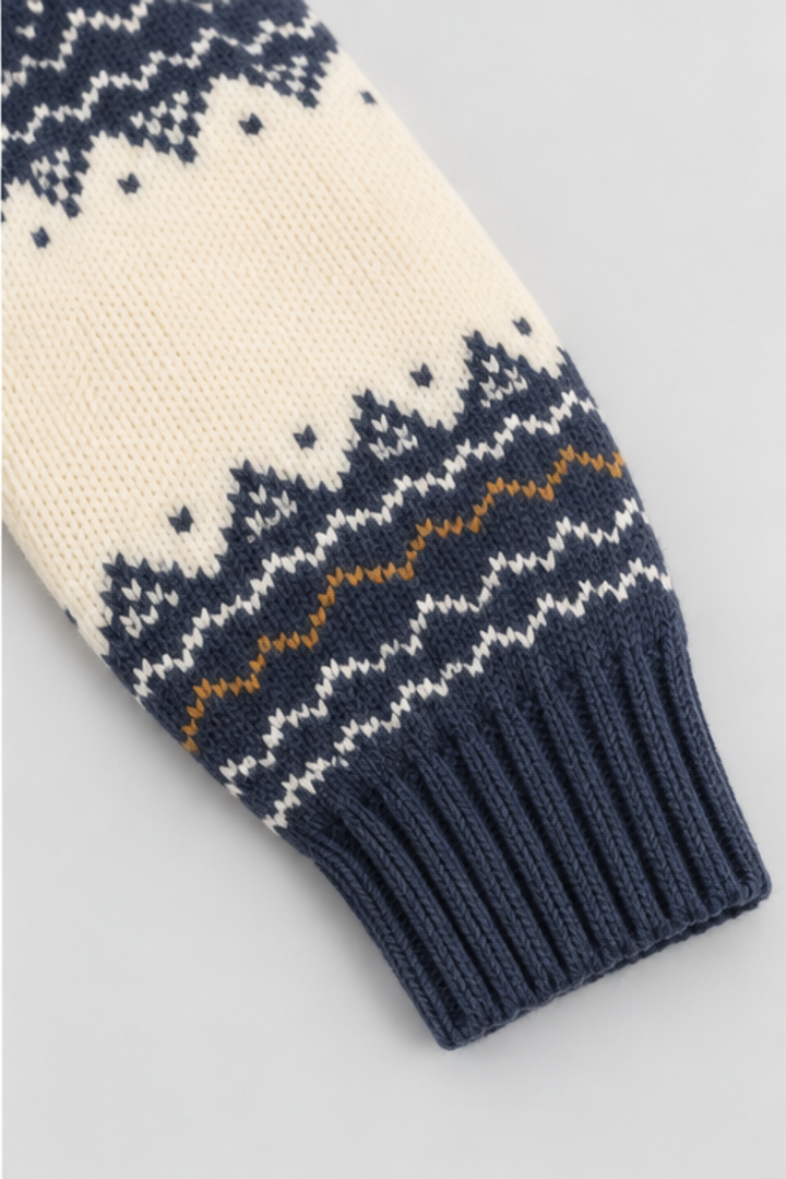 Navy Blue Nordic Knit Sweater - FB-4266