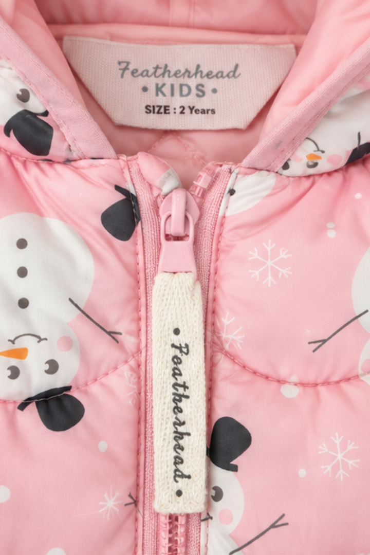 Pink Snowman Puffer Jacket - FG-3390