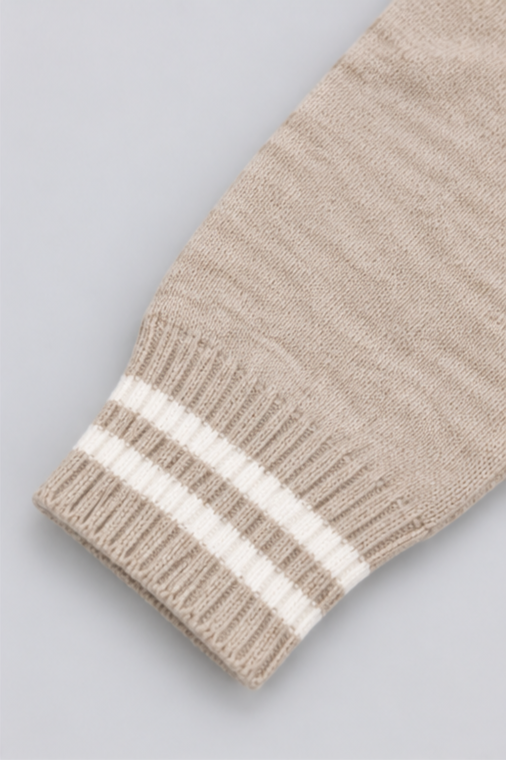 Oatmeal Beige Cable Knit Sweater & Trouser Set - FB-4219