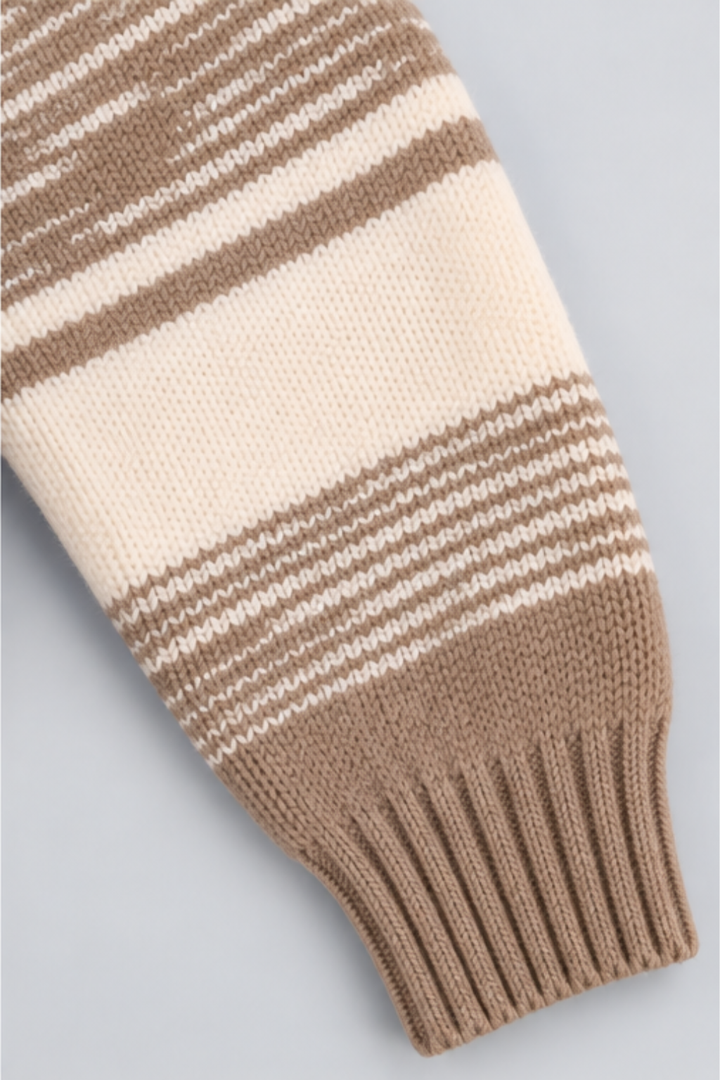 Camel Brown Cozy Cable Knit Sweater - FB-4271