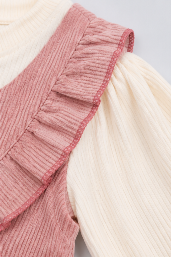 Dusty Pink Corduroy Frock - FG-5672