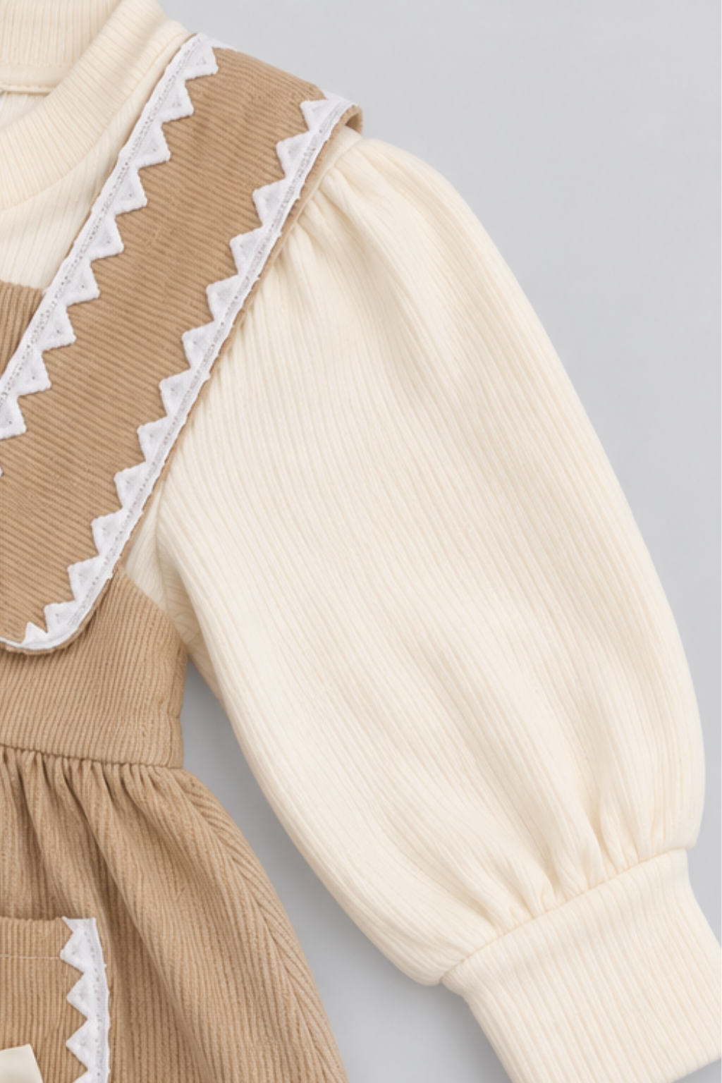 Warm Taupe Corduroy Frock - FG-5681