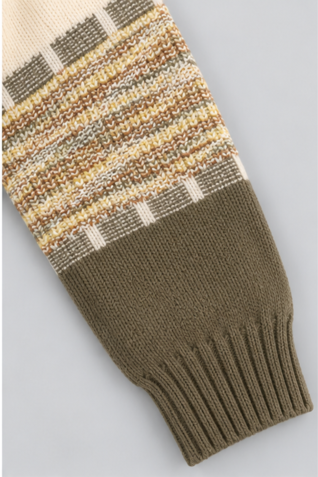 Ivory Cream Autumn Mélange Cable Knit Sweater - FB-4301