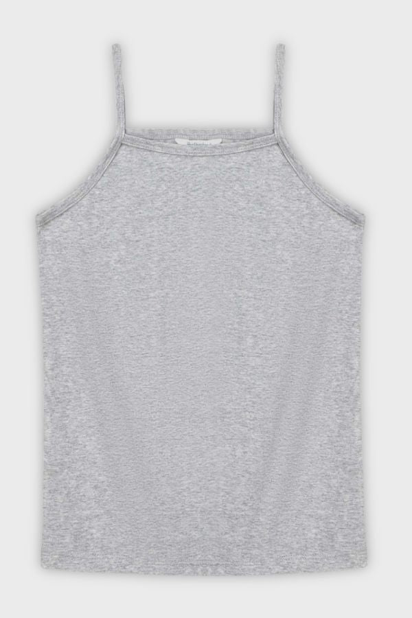 Grey sleeveless tank top with straps