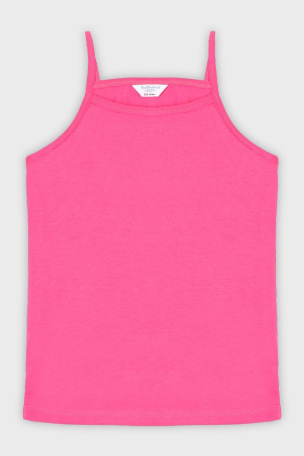 Bright pink jersey tank top for kids