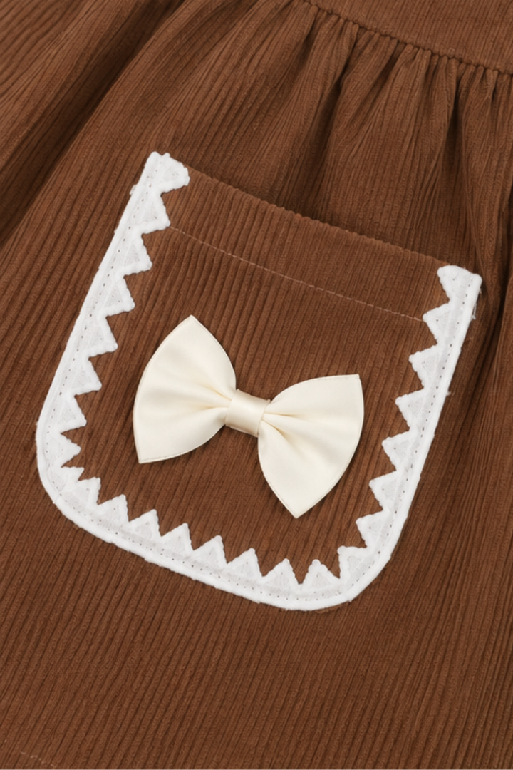 Chocolate Brown Corduroy Frock - FG-5682