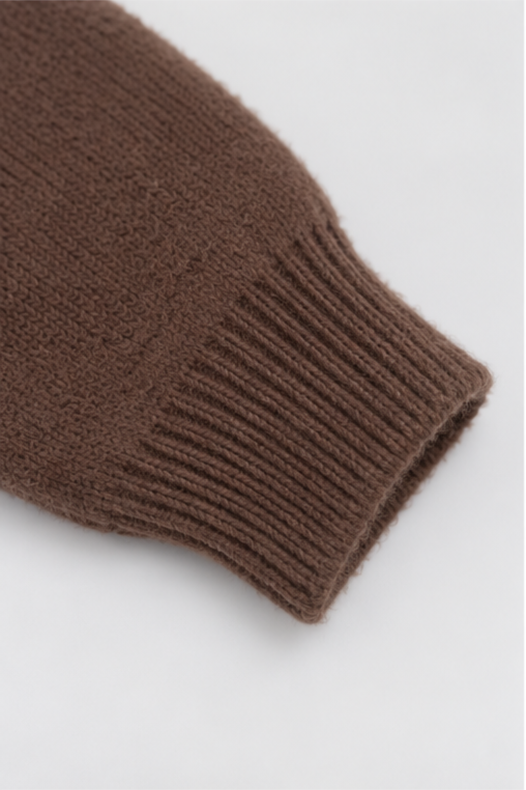 Chocolate Brown & Cream Cocoa Bear Colorblock Wool Sweater - FB-4353