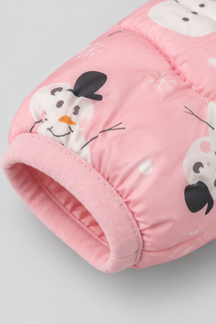 Pink Snowman Puffer Jacket - FG-3390