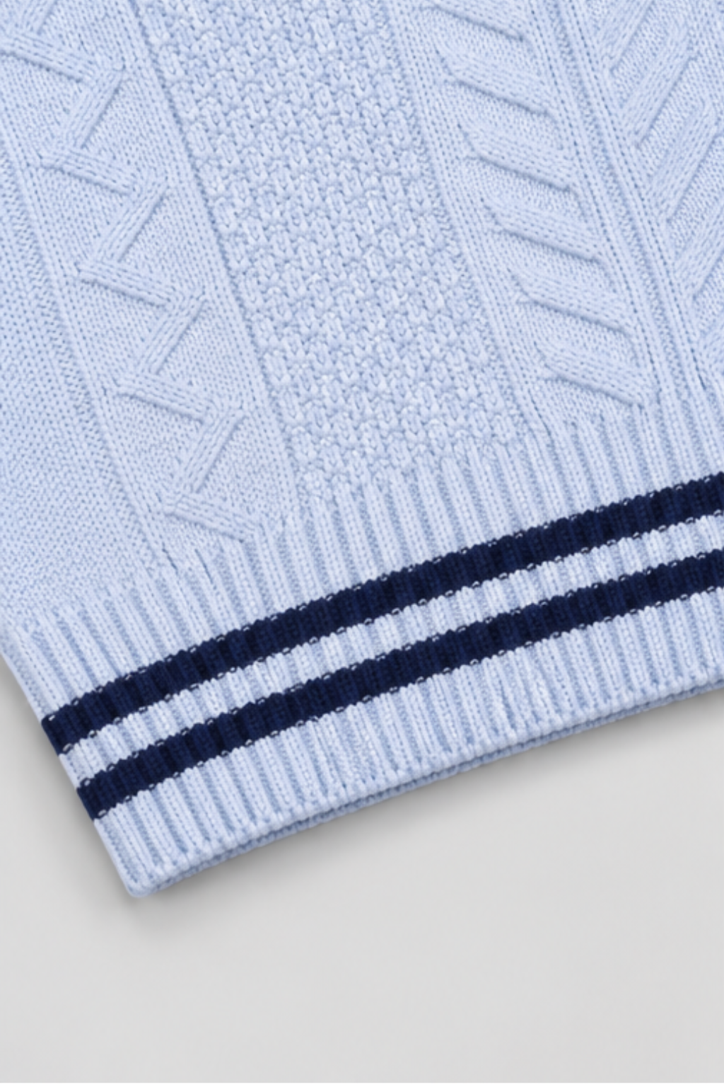 Powder Blue Cable Knit Sweater & Trouser Set - FB-4223