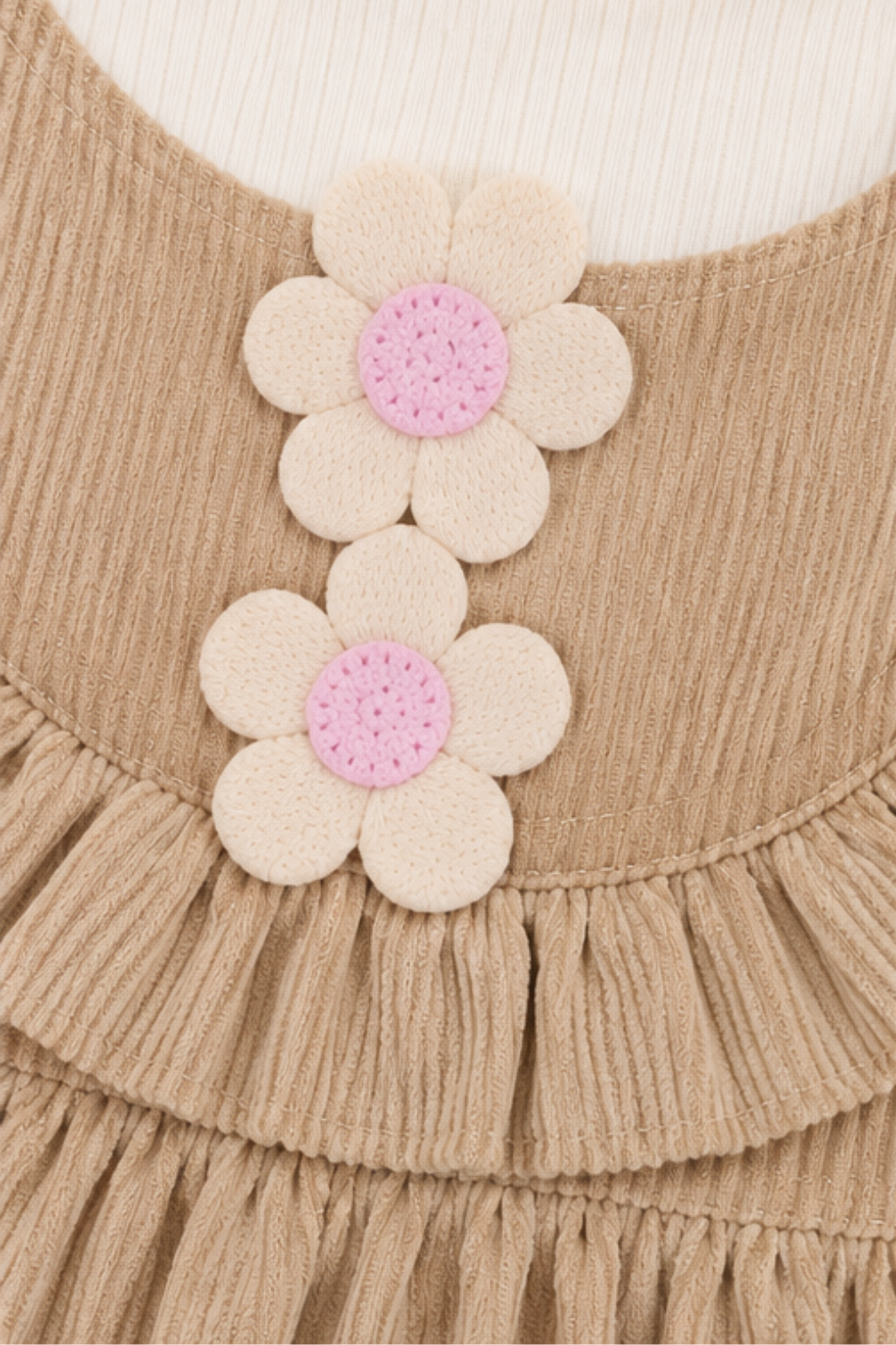 Light Taupe Corduroy Frock - FG-5669
