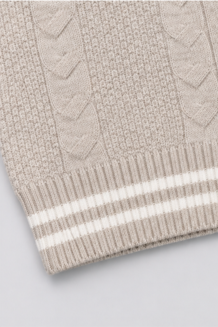 Cream Cable Knit Sweater & Trouser Set - FB-4262