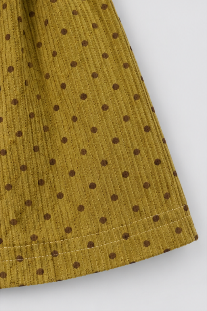 Camel Brown Corduroy Frock - FG-5700