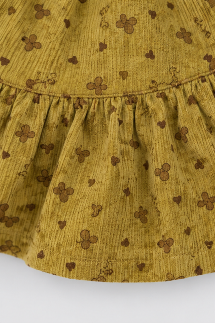 Mustard Gold Corduroy Frock - FG-5689