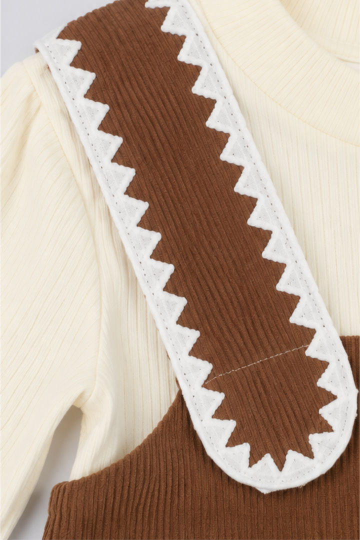 Chocolate Brown Corduroy Frock - FG-5682