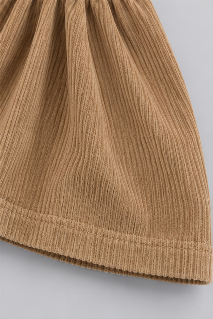 Mocha Brown Corduroy Frock - FG-5663