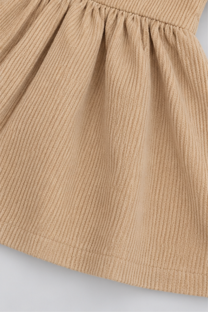 Warm Taupe Corduroy Frock - FG-5681