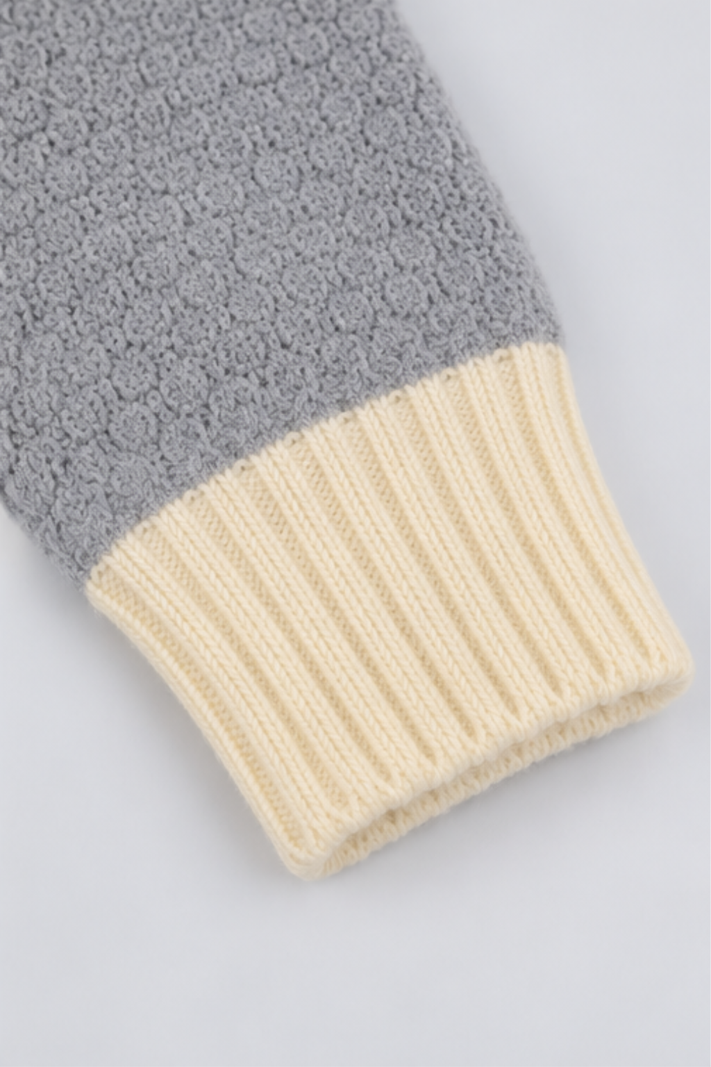 Ivory Cream & Dusty Lavender Cozy Striped Knit Sweater - FB-4373