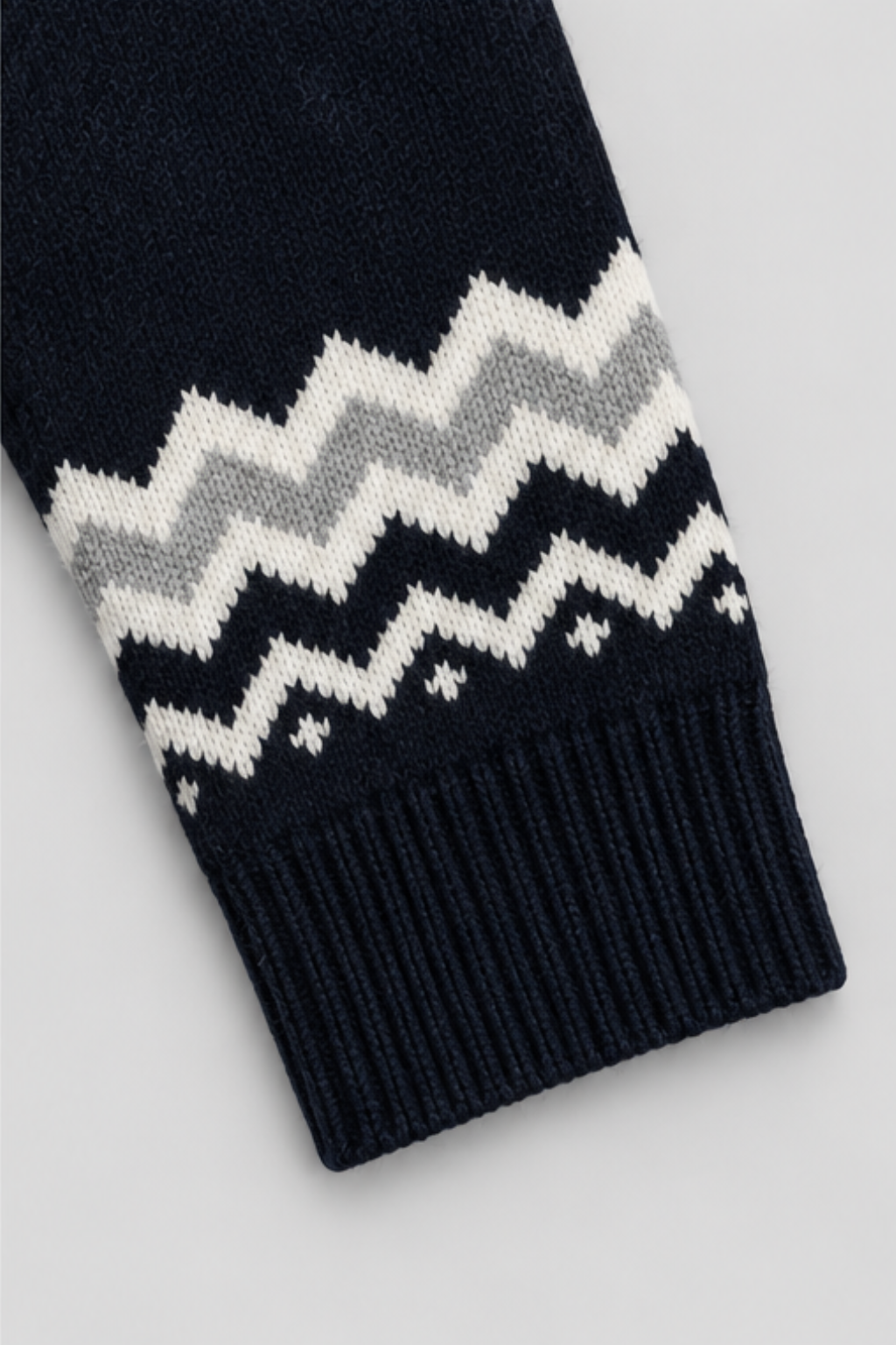 Black Fair Isle Knit Sweater & Trouser Set - FB-4239