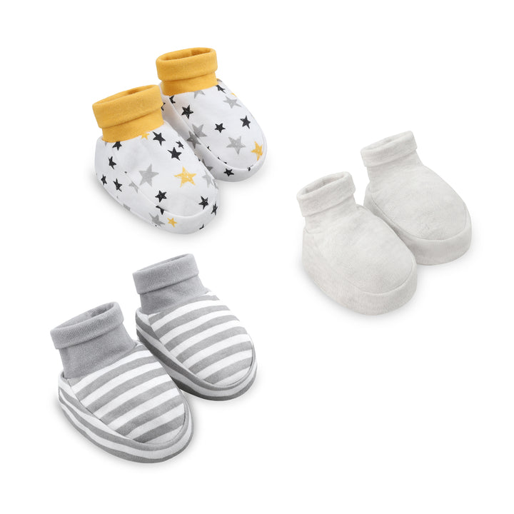 FN-8536 Star Gazer 3PK Cotton Booties 3-6 Months