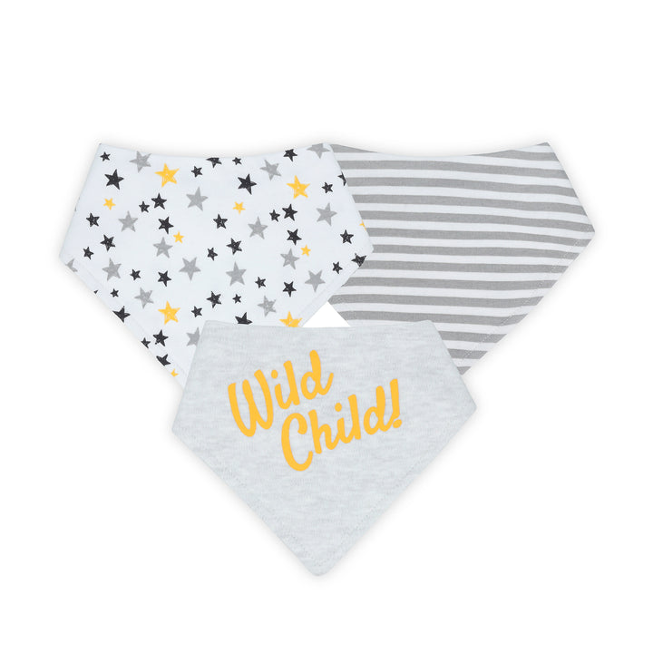 FN-8001 Wild Child 3-Pack Bandana Bibs for 0-24 Months