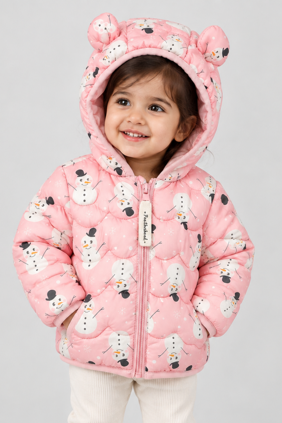 Pink Snowman Puffer Jacket - FG-3390