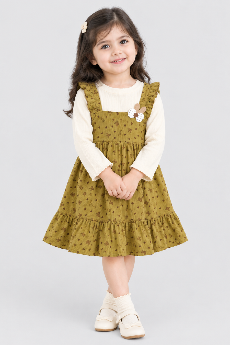 Mustard Gold Corduroy Frock - FG-5689