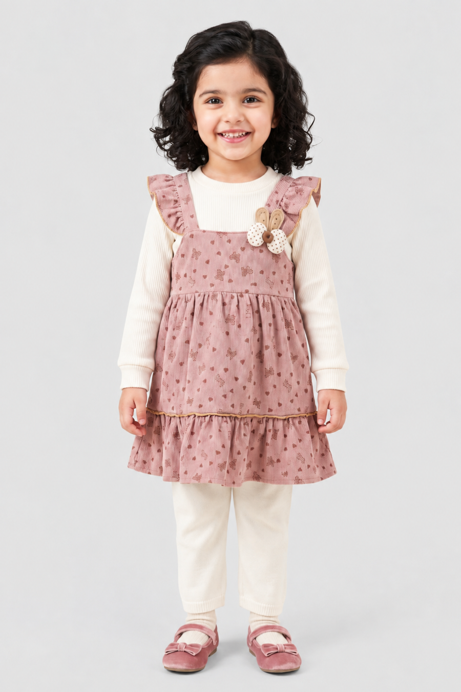 Dusty Rose Corduroy Frock - FG-5675